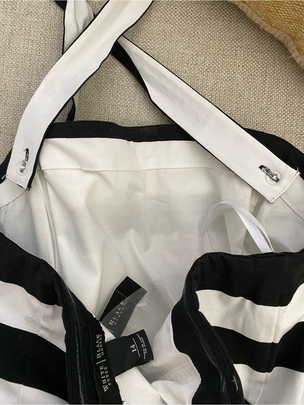 NWT WHBM Classic Black & White Striped Halter/Strapless Party Dress - Picture 6 of 11